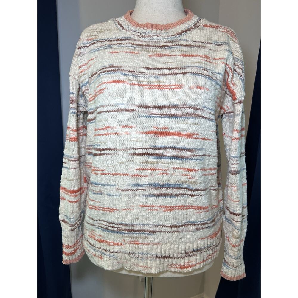 L.L. BEAN (XL) Womens VTG Marled Knit Pullover-Space Dyed-L/S-Multi Color-Luxury
